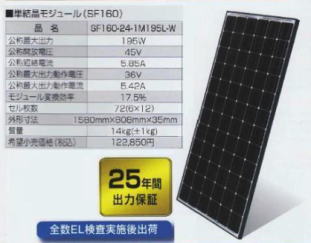 ハンファ太陽光発電パネル195w