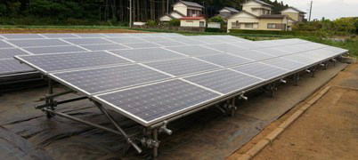産業用太陽光発電ハンファソーラー野立て設置
