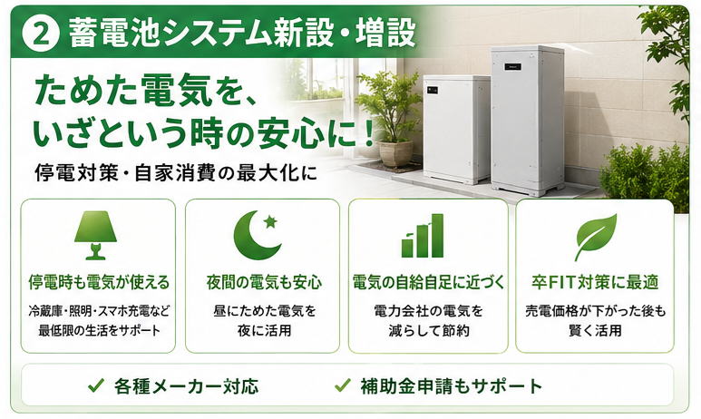蓄電池システム新設・増設